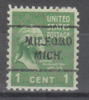 USA Precancel Vorausentwertungen Preo Locals Michigan, Milford 712 - Precancels