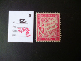 Timbre France Neuf * Taxe N° 31 Cote 7,50 € - 1859-1959.. Ungebraucht