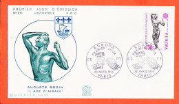 22405 / ⭐ FDC  N° 873 Auguste RODIN Age Airain EUROPA Premier 1er Jour Emission PARIS 20 Avril 1974 First Day Cover  - 1970-1979