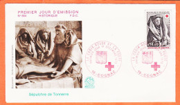 22410 / ⭐ FDC N°864 Sepulchre TONNERRE Croix-Rouge Poste Premier 1er Jour 16-COGNAC 01-12-1973 F.D.C First Day - 1970-1979