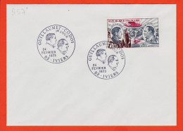 22417 / ⭐ ♥️ GUILLAUMET-CODOS Aviateur Aéropostale Enveloppe P-A 1er Jour 02-IVIERS 24 Fevrier 1973 First Day Cover - 1970-1979