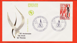 22407 / ⭐ FDC 25e Anniversaire Déclaration Des DROITS De L'HOMME Premier 1er Jour PARIS 08-12-1973 F.D.C First Day Cover - 1970-1979