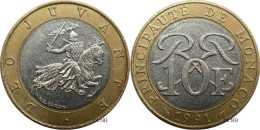 Monaco - Principauté - Rainier III - 10 Francs 1991 - TTB/XF45 - Mon6661 - 1960-2001 Nieuwe Frank