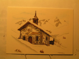 Illustrateurs - Signés - Christian Burdic ?? - Eglise De Montagne - Autres & Non Classés