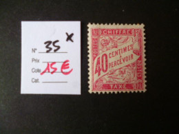 Timbre France Neuf * Taxe N° 35 Cote 15 € - 1859-1959 Postfris