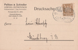 Deutsches Reich Firmen Karte Oelsnitz 1926 Drucksache Pelikan & Schindler Leipzig Eutritsch - Cartas & Documentos