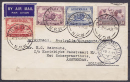 Australie - L. Par Avion Affr. 1'6 + 14p Càd ARMIDALE /11 JA 1935 Pour AMSTERDAM Holland - Càpt Arrivée AMSTERDAM CENTR. - Lettres & Documents