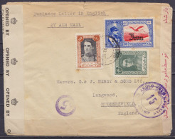 Iran - Env. Par Avion Affr. 12R10Ch Càd TEHERAN /24 IV 1944 Pour Longwood HUDDERSFIELD England - Bande & Cachet Censure  - Irán