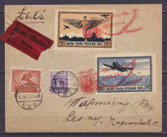 Pologne - Env. En Exprès Affr. 13Mk. Càpt POZNAN /3.6.1921 + Vignettes "AERO-TARG:POZNAN 1921" Oblit. Rouge Illustrées " - Posta Aerea