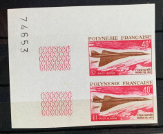 Paire Bord De Feuille Polynésie Française Concorde N° PA 27 ** ND NON DENTELÉ - MNH- Grand Luxe - Concorde