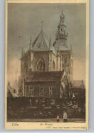 5000  KÖLN, Kirchen, St. Ursula, Künstler-Karte Hermann Killian, Firmenlochung / Perfin, 1908 - Koeln