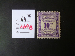 Timbre France Neuf * Taxe N° 44 Cote 1,40 € - 1859-1959 Postfris