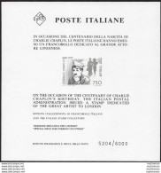 1989 Italia Charly Chaplin MS MNH Sassone N. P 2 - Andere & Zonder Classificatie