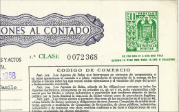 Póliza De OPERACIONES AL CONTADO—Timbre 1a Clase 500 Ptas—Timbrología—Entero Fiscal 1968 - Revenue Stamps