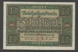 DEUTSCHLAND - GERMANY - ALEMANIA - 10 MARK 1920 - EBC - SEHR SCHON - VERY FINE - 10 Mark