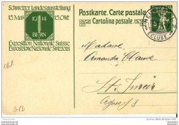 22-87 - Entier Postal  5cts Avec  Superbe Cachet à Date De Neuchâtel Ecluse 1914 - Ganzsachen