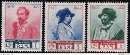 1949 SAN MARINO, N° 358/I-360/I , 3 Valori Filigrana Ruota III , MNH** Certific - Variétés Et Curiosités