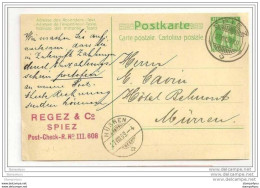 24 - 1 - Entier Postal Envoyé De Spiez à Mürren 1909 - Postwaardestukken