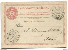 161 - 5 - Entier Postal Avec Cachets à Date Wildegg Et Aarau 1873 - Très Léger Pli - Ganzsachen