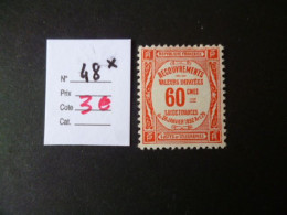 Timbre France Neuf * Taxe N° 48 Cote 3 € - 1859-1959 Postfris