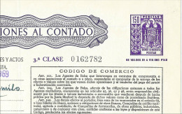 Póliza De OPERACIONES AL CONTADO—Timbre 3a Clase 150 Ptas—Timbrología—Entero Fiscal 1968 - Revenue Stamps