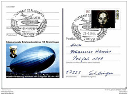 135 - 41 - Entier Postal Allemand "Zeppelin" Avec Oblit Spéciale De Stuttgart 1996 - Zeppelines