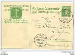 45-41 - Entier Postal Envoyée De Basel à Mürren 1913 - Superbes Cachets à Date - Ganzsachen