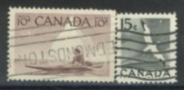 CANADA - 1953, ESKIMO HUNTER & NORTHERN GANNET STAMPS SET OF 2, USED. - Oblitérés