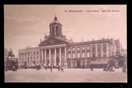 Cp, Belgique, Bruxelles, Place Royale, église St. Jacques, Vierge, Cliché Walschaerts - Piazze