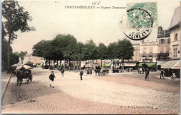 77 FONTAINEBLEAU - Square Denecourt (carte Couleurs) - Fontainebleau
