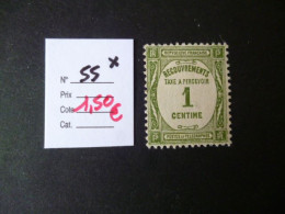 Timbre France Neuf * Taxe N° 55 Cote 1,50 € - 1859-1959 Mint/hinged