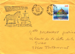 ENVELOPPE AVEC CACHET FREGATE FS FLOREAL - MISSION AFRIQUE SUD EST - AUTOMNE 1998 - LE 30/10/1998 - Posta Marittima