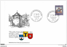 166 - 2 - Enveloppe  Avec Oblit Illuistrée De Bürglen 1966 - Poststempel