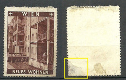 ÖSTERREICH Austria - Neues Wohnen - Vignette Poster Stamp Reklamemarke NB! Dünne Ecke! Thin! - Andere & Zonder Classificatie