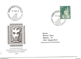 257 - 26 - Enveloppe Avec Timbre Et  Cachets Illustrés Riva S. Vitale 1968 - Storia Postale