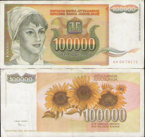 JUGOLAWIEN - YUGOSLAVIA - 100.000 DINARA 1993 - EBC - SEHR SCHON - VERY FINE - Yougoslavie