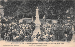 VILLENEUVE (Ain) - Inauguration Du Monument Aux Morts - Guerre 1914-18 - Ecrit (2 Scans) - Zonder Classificatie