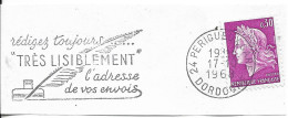 FRANCE. POSTMARK. INDICATE THE ADDRESS VERY LEGIBLY IN YOUR SHIPMENTS. PERIGUEUX. 1968 - 1961-....