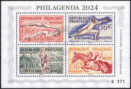 FRANCE  2023 - Bloc Sport PHILAGENDA 2024  N° 8371 - Oblitéré (*) SANS GOMME - Used Stamps