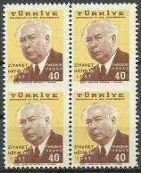 Turkey; 1957 Visit Of The President Of Germany To Turkey ERROR "Partially Imperf." - Neufs