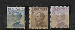 1908 - SERIE N. 12 - 3 VALORI - GOMMA INTEGRA. - Nuovi