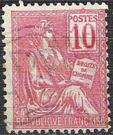 FRANCE Yvert 112 Red Colour In The 10 Is Partly Missing - Oblitérés