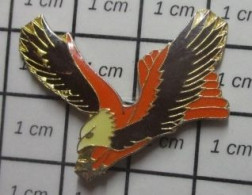 413e Pin's Pins / Beau Et Rare / ANIMAUX / OISEAU AIGLE BLANC ORANGE ET NOIR AUX AILES DEPLOYEES - Dieren