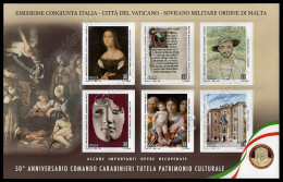 [Q] Italy 2019: Carabinieri Command For The Protection Of Cultural Heritage S/S (joint Issue With Vatican & S.M.O.M.) ** - Joint Issues