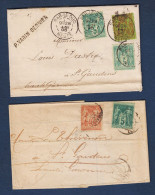 Lot De 2 Lettres Avec Type Sage - 1876-1898 Sage (Tipo II)