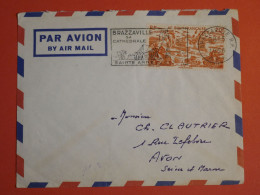 DO 1  AEF SOUDAN BELLE   LETTRE  1956  BRAZZAVILLE A AVON FRANCE+ AFF. INTERESSANT +++ - Storia Postale