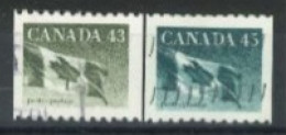 CANADA - 1989, CANADIAN FLAG STAMPS SET OF 2, USED. - Usati