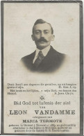 DP. LEON VANDAMME - TERMOTE ° GHISTEL 1889 - + AARTRIJKE 1932 - Religión & Esoterismo
