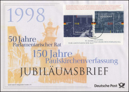 Block 43 Parlamentarischer Rat & Paulskirchenverfassung - Jubiläumsbrief 1998 - Autres & Non Classés