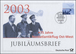 2331 Nordantlantikflug 2003 - Jubiläumsbrief - Autres & Non Classés